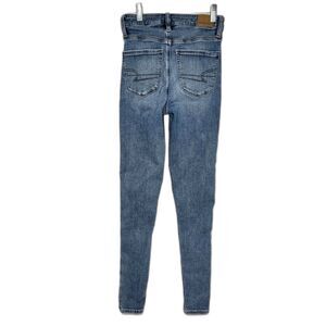 American Eagle Super High-Rise Jeggings | Women's Size 0 Long Blue Stretch Denim